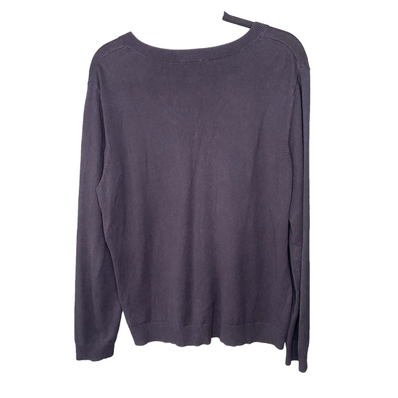 Lilly Pulitzer Sweater Womens Size XL Black Stretch V-Neck Long Sleeve Preppy - Picture 2 of 8